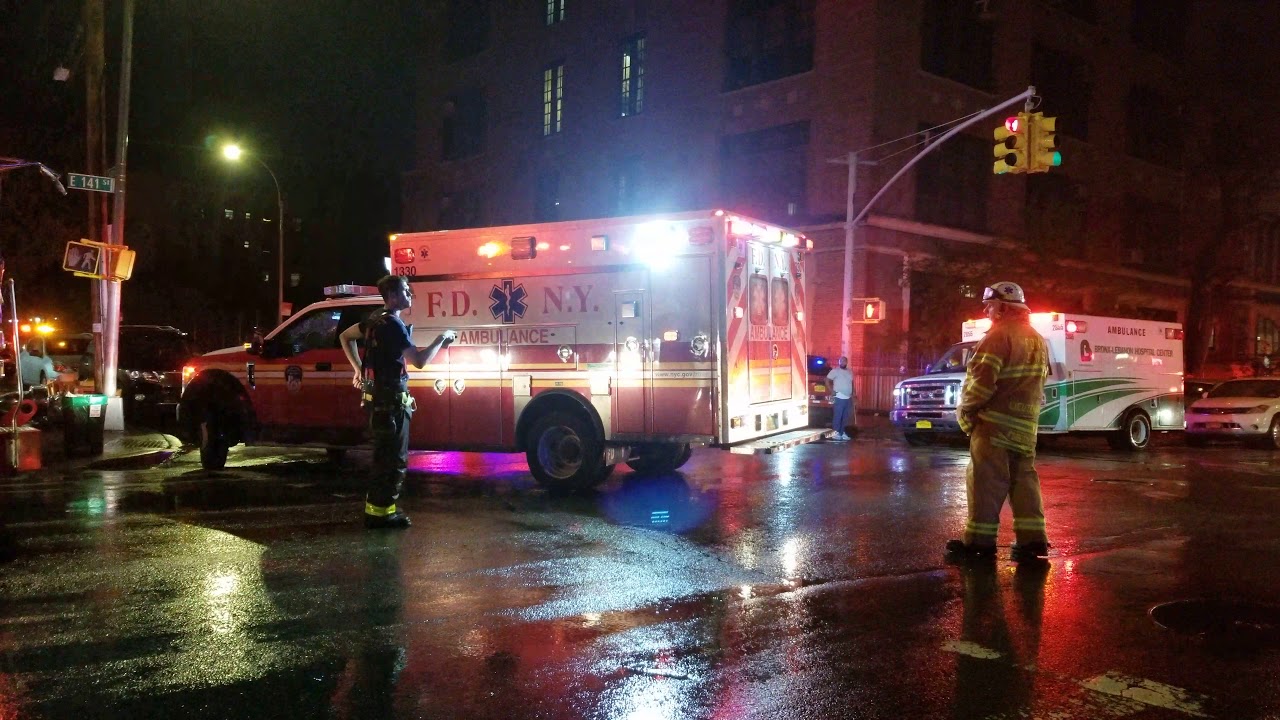 FDNY EMS Transporting From A 4 Alarm Fire In The Bronx, New York - YouTube