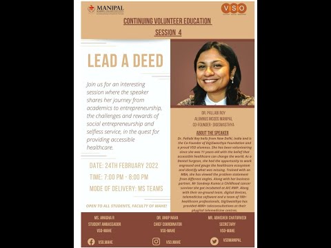 VSO MAHE | Lead A Deed with Dr Pallabi Roy | CVE Session: 4