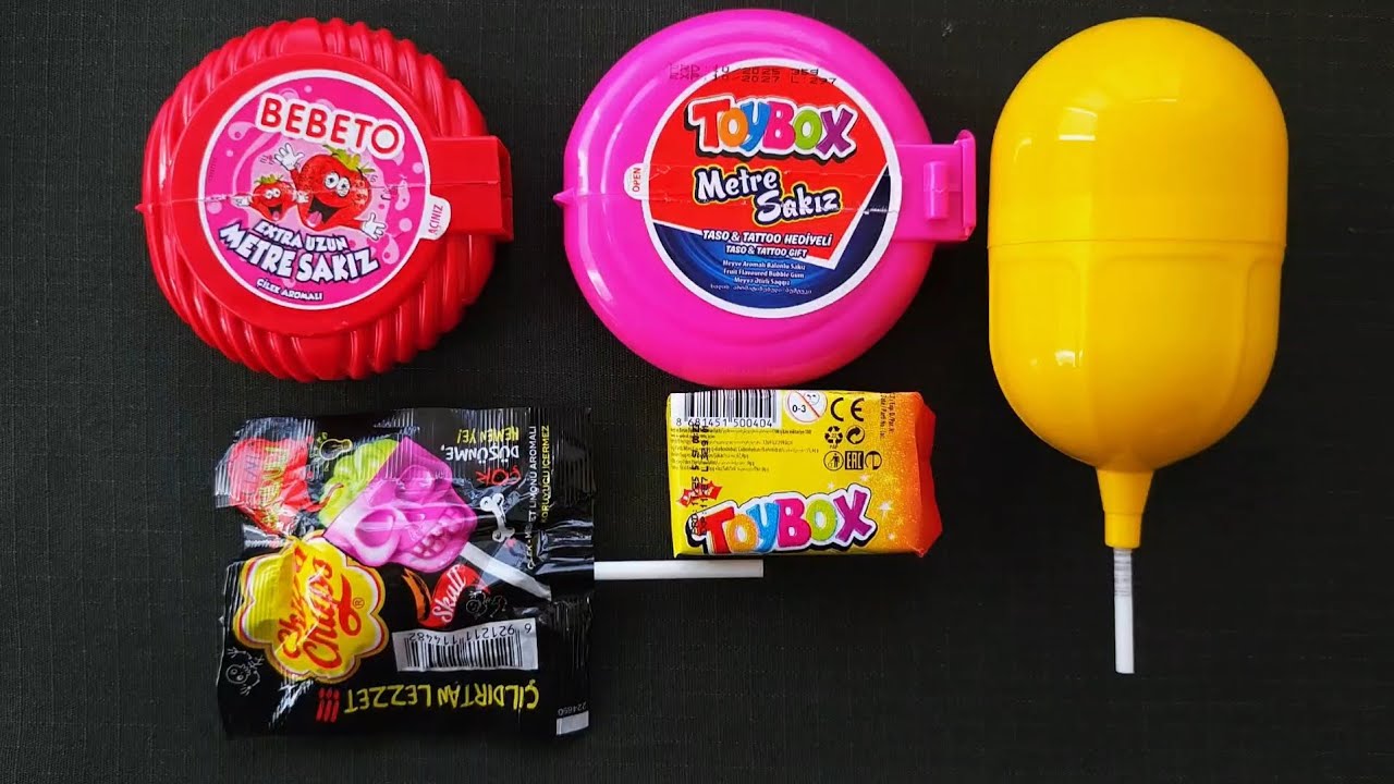 ASMR Opening Giant 1 Meter Bubble Gum 🍬 Toy Box Surprise & Big Lollipop | No Talking