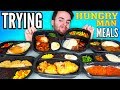 TRYING HUNGRY-MAN FROZEN MEALS! - Fried Chicken Meal, Turkey Dinner, & MORE Taste Test!