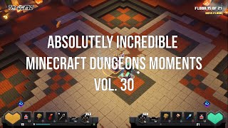 Absolutely Incredible Minecraft Dungeons Moments Vol. 30 Amazing Boss Fight 1st attempt