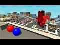If giant devil comes to the city  marble race