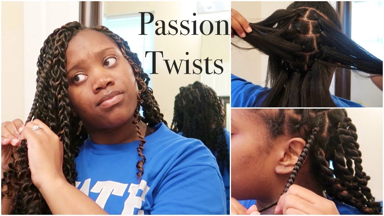 Image of Passion twists hairstyle for relaxed hair