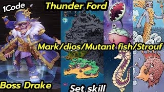 Ragnarok idle adventure 1Code Boss Drake mini/Dios/Strouf/Mark/Mutand fish Set skill MapThunder Ford