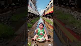 ❤️ Evolution of Baby: Train Attack on Baby for Food Eating #cat #cute #love #shorts