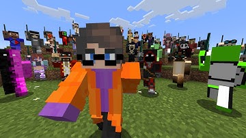 Minecraft, But 100 Youtubers Hunt Me Down
