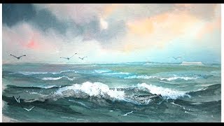 Watercolour tutorial  Painting the Sea and Sky  with Alek Krylow