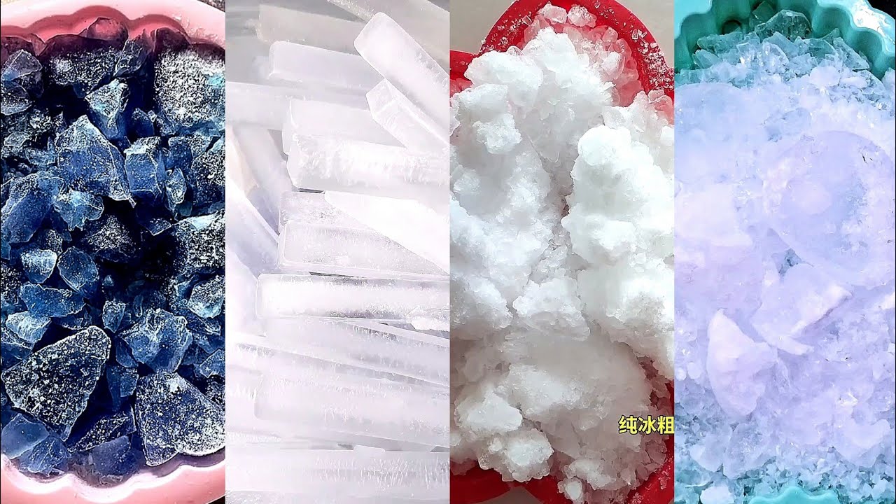 ASMR HARD ICE EATING / CRUSHED ICE / THIN ICE / ICE CUBE / FREEZER ...