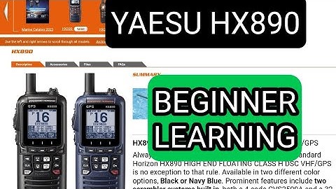 HX891/ YAESU HX890/891 - LEARNING FUNCTIONS