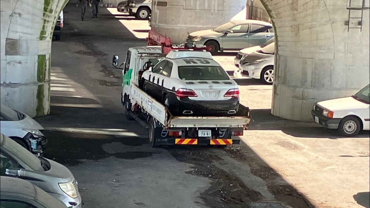 パトカーの墓場からの搬出【廃車パトカー 警察車両】