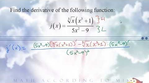 The Product and Quotient Rules Combined