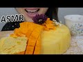 ASMR *Mango Crepe Cake with Fresh Mango Soft Relaxing Eating Sounds | N.E Let's Eat