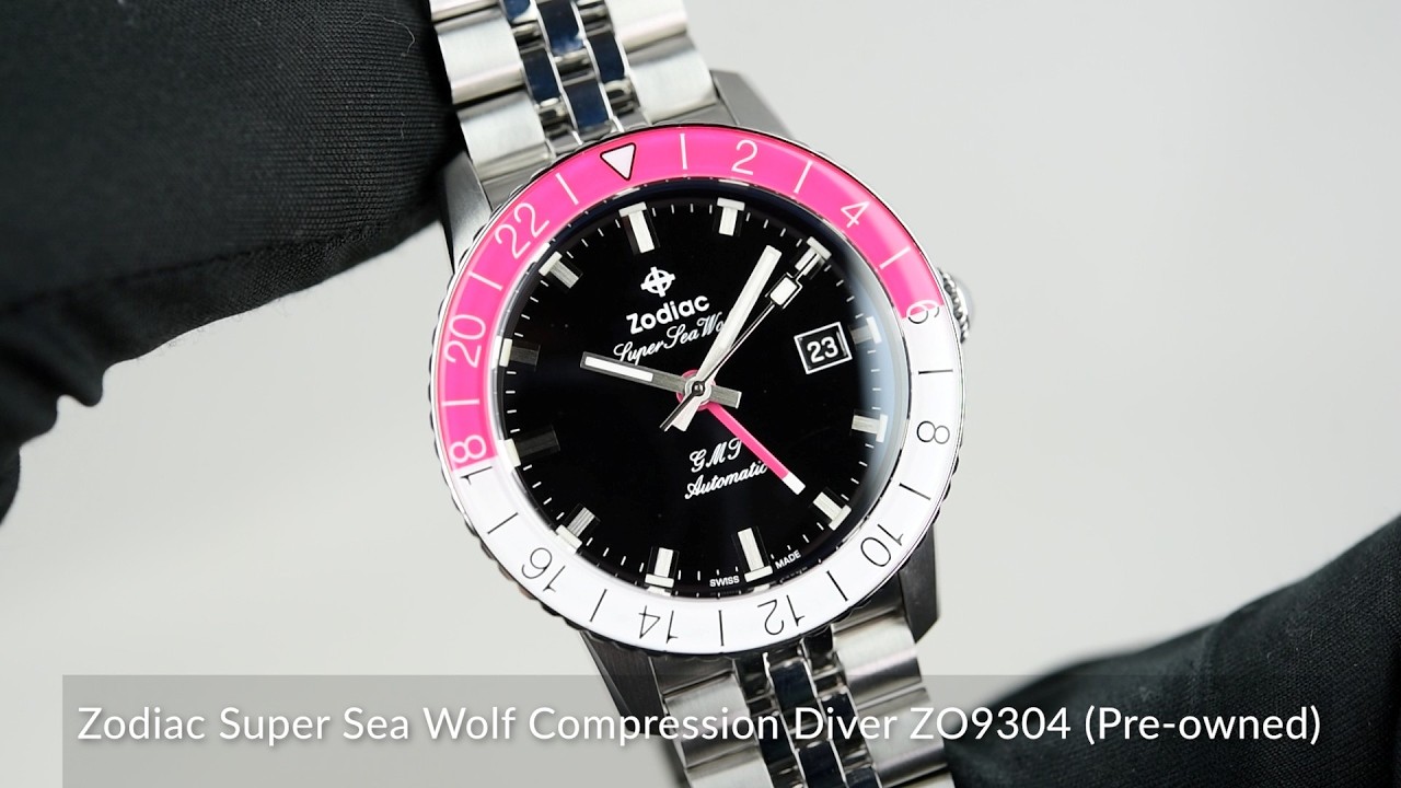Zodiac Super Sea Wolf GMT ZO9416 (Pre-owned) - YouTube