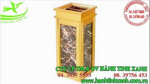 THÙNG RÁC INOX ĐÁ HOA CƯƠNG CÓ GẠT TÀN - THÙNG RÁC ĐÁ CÓ GẠT TÀN INOX