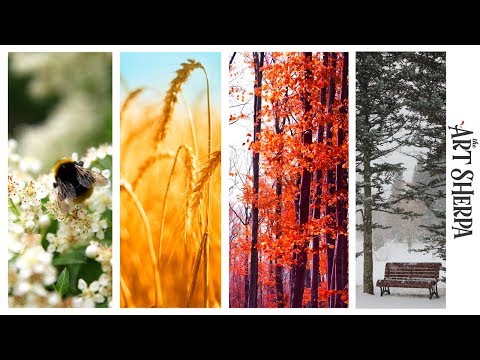 Easy Painting in acrylic  4 Seasons Multi canvas tutorial