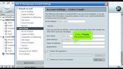 Setting up email accounts in Netscape