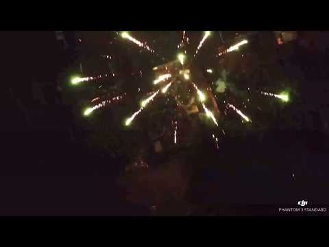 Drone and fireworks