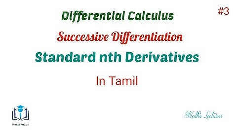 Standard nth Derivatives || Results || #3 || Successive Differentiation || In Tamil