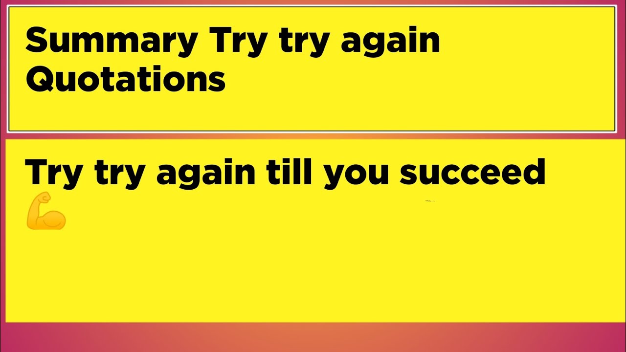10th class summary Try try again|Try try again Quotations|2025|Try try again