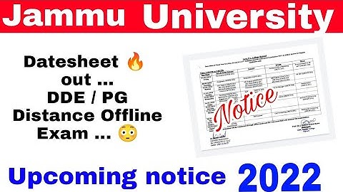 Jammu University datesheet 🔥 out  offline exam start 😱😱😱 check details ...