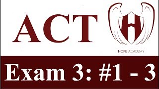 ACT Online Practice Exam 3 Math (Problem #1 - 3)