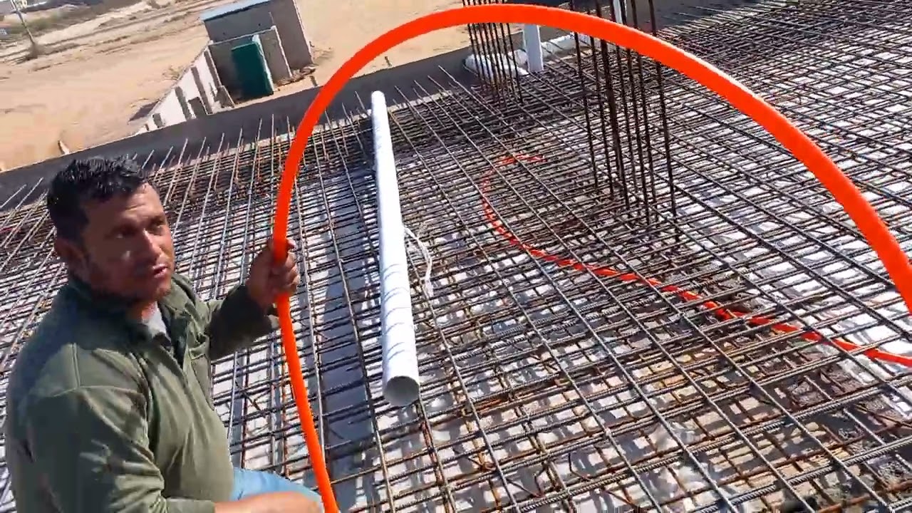 طريقه تمديد ليات الكهرباء قبل صبه السقف