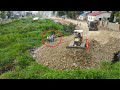 Amazing machine skill operator activities bulldozer komatsu d31p pushing clear rock build new road