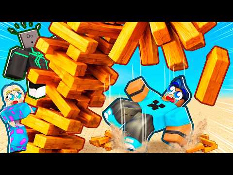 Don't fall off the GIANT Roblox JENGA