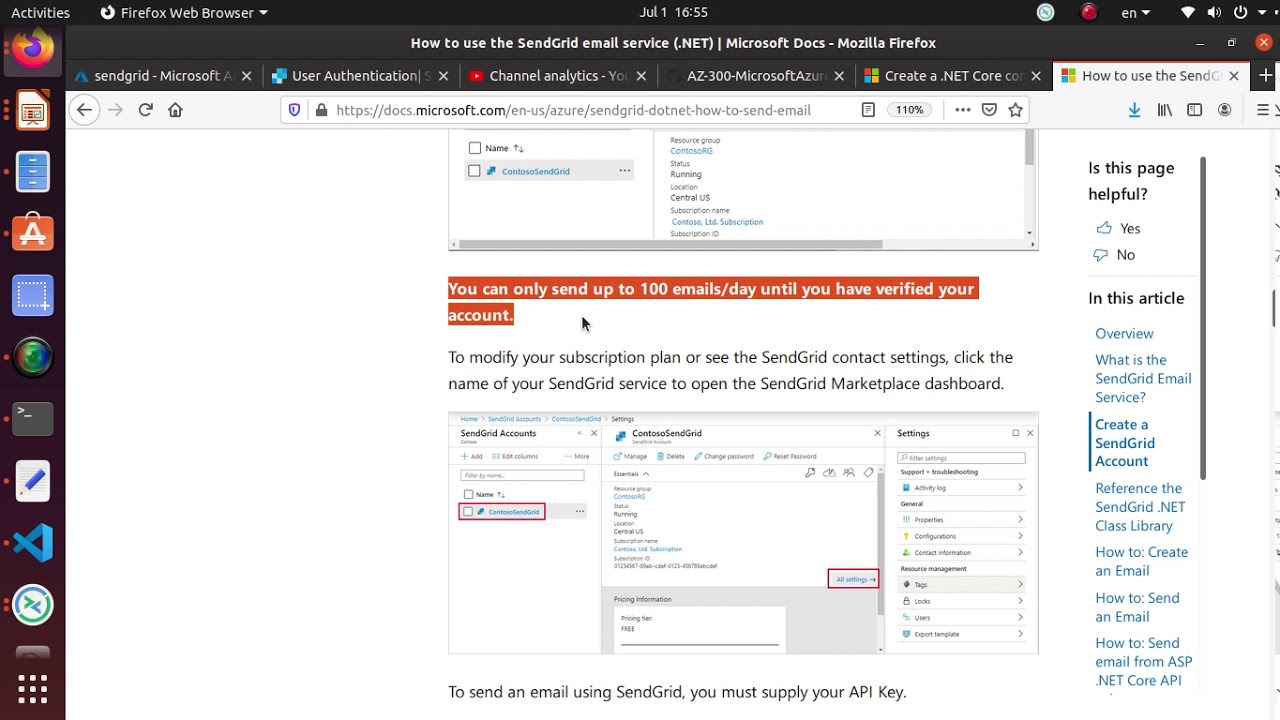 Azure  How To Send Email Using Sendgrid With Azure