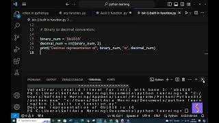 (SY) bin  built in function in python