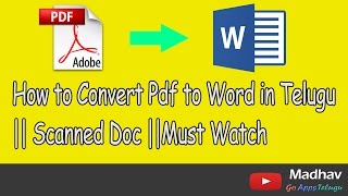 As know that if someone sends a scanned file to type the document it
is, so we just open word and type. now this video will help convert
y...