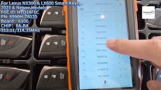 4 buttons smart remote key fob for lexus nx nx250 nx350 nx350h lx600, 312/314mhz dual frequency