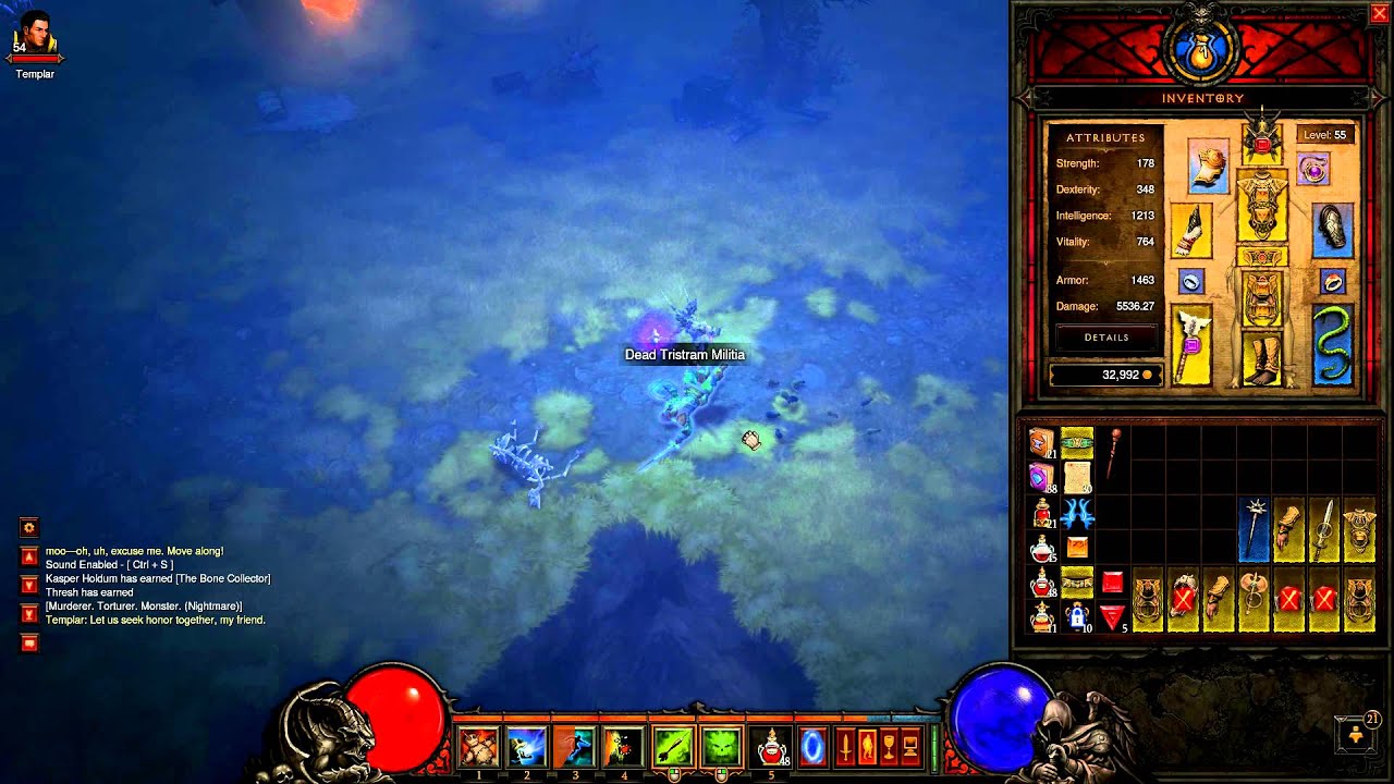 Opening Normal difficulty Wimsyshire with higher level Staff of Herding