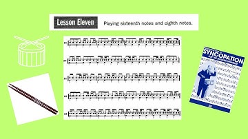 Syncopation by Reed (Lesson 11, Page 26, Number 19 - 27) - Practice with Me! #drums #drumset #music