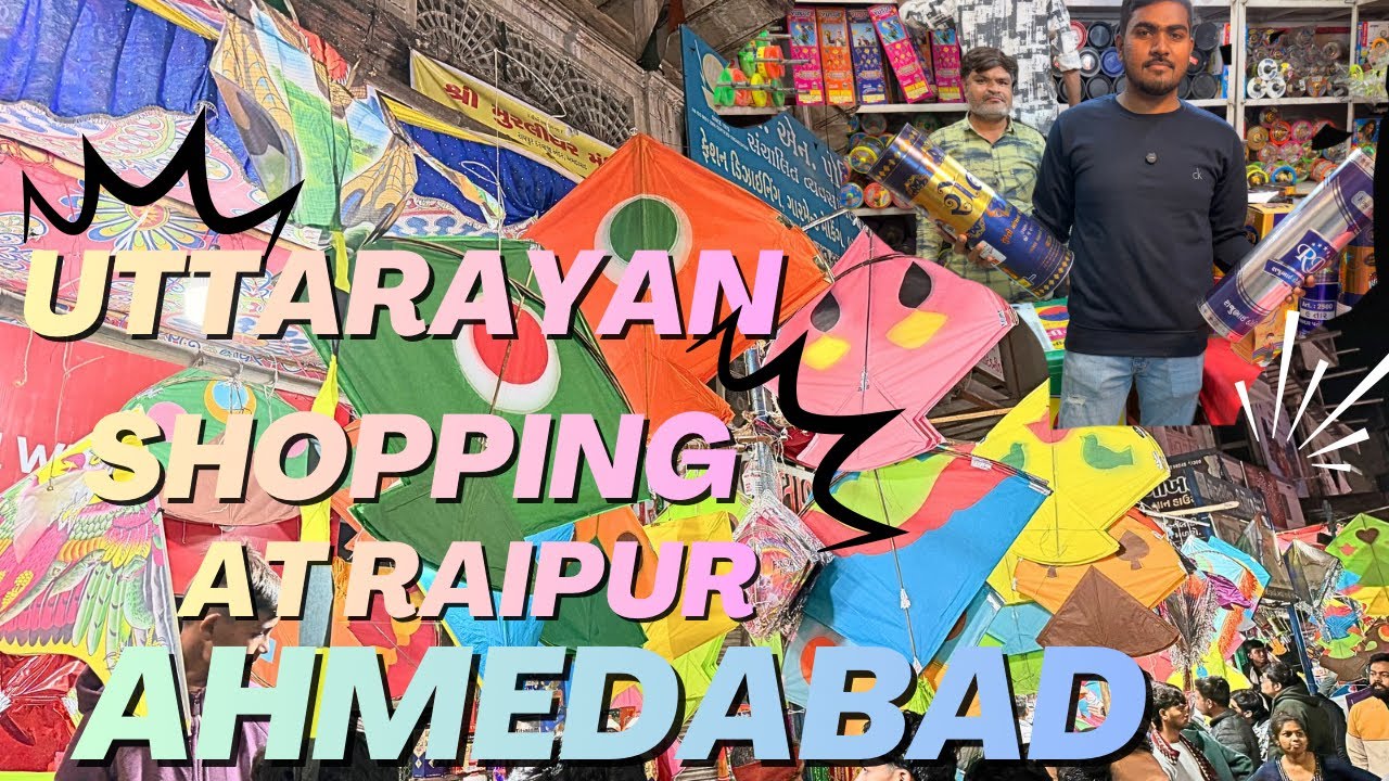 Uttarayan shopping at Raipur Patang Bazar Amdavad 🪁😍 | Uttarayan Vlogs | Parth Maheriya | Viral vlog