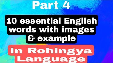 10 daily use English words with images and example in Rohingya Language