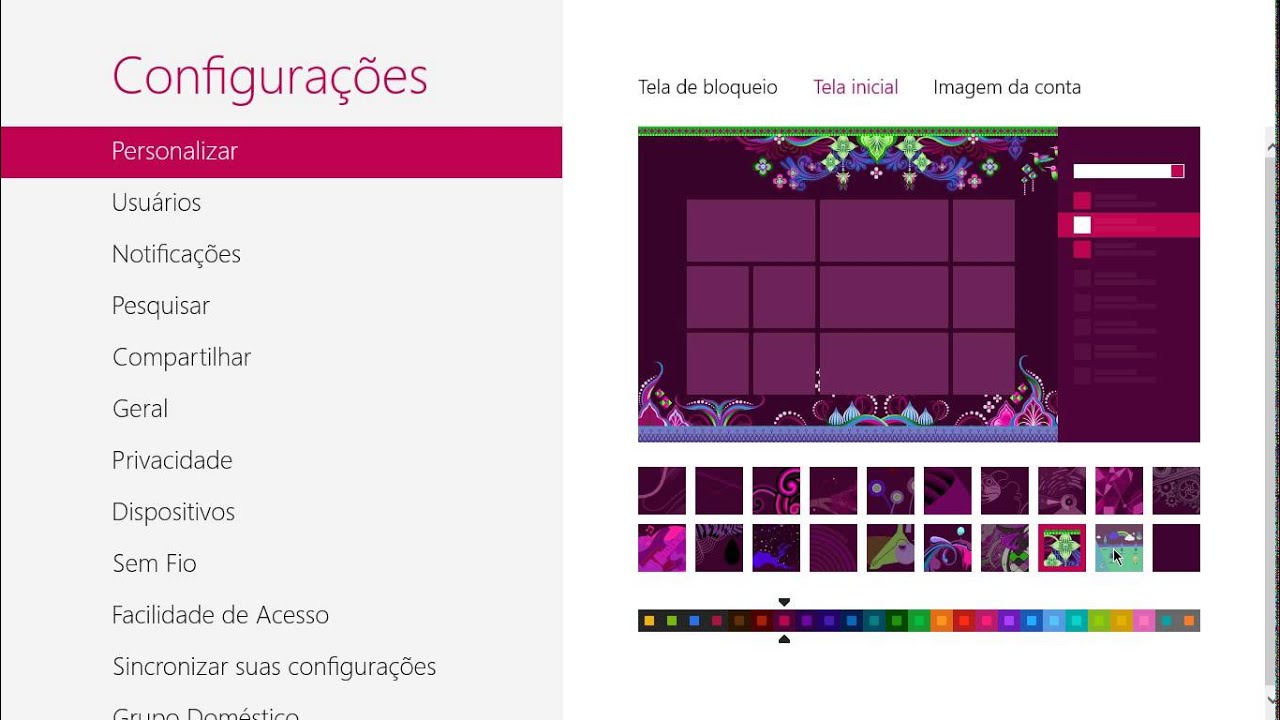 como mudar a tela de fundo do windows 8 - YouTube