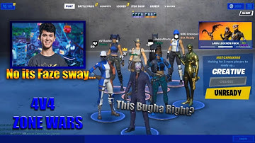 Bugha secretly invites Faze Sway to challenge Outcast Physics in 4v4 Zone Wars and this happened...