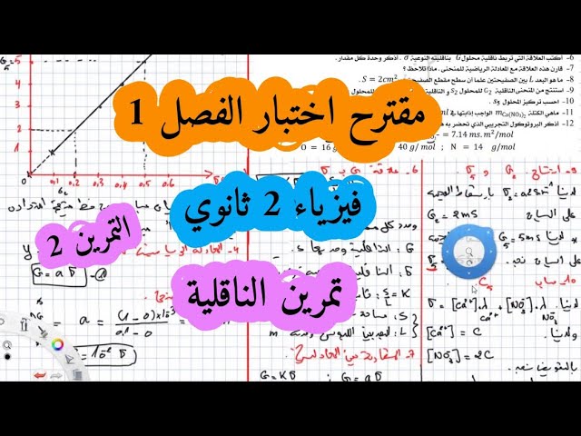 الاختبار المقترح رقم 1 فيزياء سنة ثانية ثانوي تمرين الثاني الناقلية