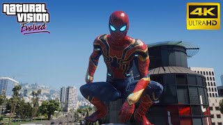 GTA 5 - Iron Spider- Man Ultra Realistic Graphic Gameplay (Natural Vision Evolved) 4K