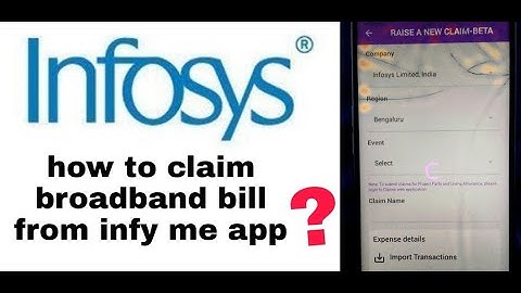 How to claim Broadband bill from infyme app?