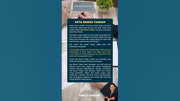 Akta Bawah Tangan #hukum #lawyer #pengacara