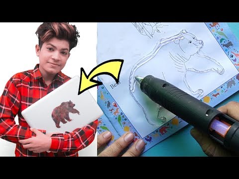 Glue Gun With Painting to Make Waterproof Stickers | Dot Crafts