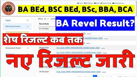 Rajasthan University Result 2024 !! BA 3rd Revel Result 2024 !! BEd 🔥 BA 1st Year Non College Result