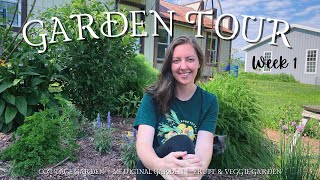 A Garden Tour | Cottage, Medicinal & Veggie Garden | Week 1