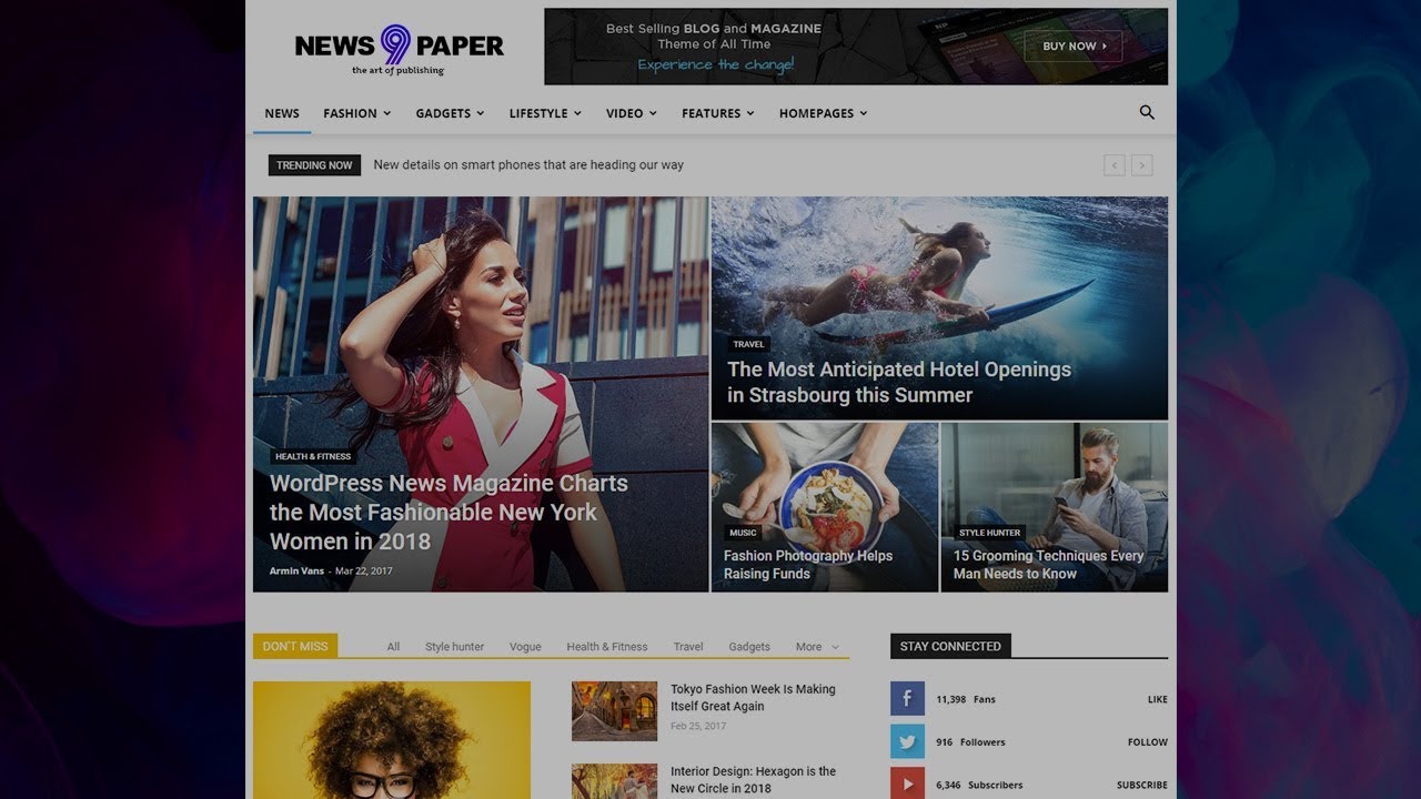 สร้าง theme wordpress ด้วยตัวเอง  2022 Update  Newspaper 9 WordPress Theme - How to use the tagDiv Social Counter plugin