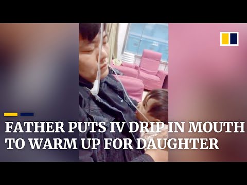 Father puts IV drip in mouth to make it warmer for baby girl