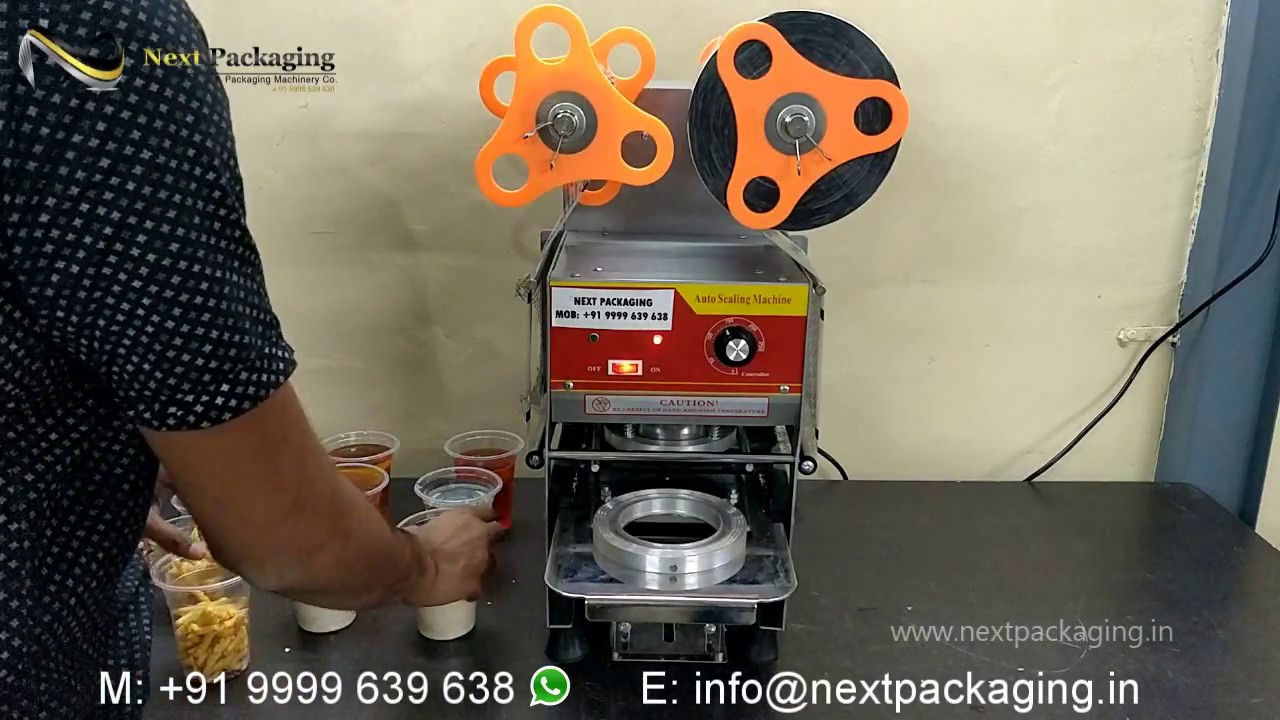 AUTOMATIC PLASTIC CUP SEALER, BUBBLE TEA, JUICE, POPCORN, MILK SHAKE