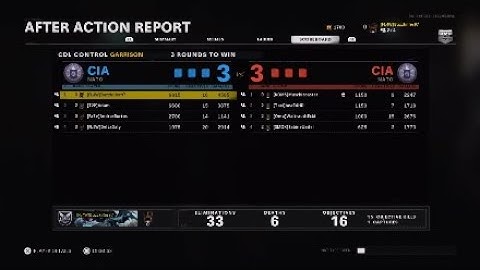 Cold War league play 33-6 Garrison control