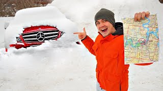 We found an Abandoned Car under Ice and Snow!